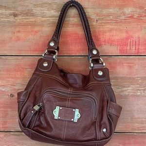 B. Makowsky Genuine Leather Hobo Shoulder Bag